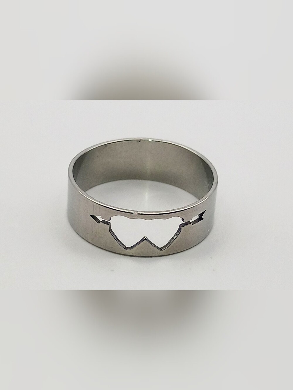 Silver Heart Arrow Stainless Steel Ring - Women Jewelry Size 8.5